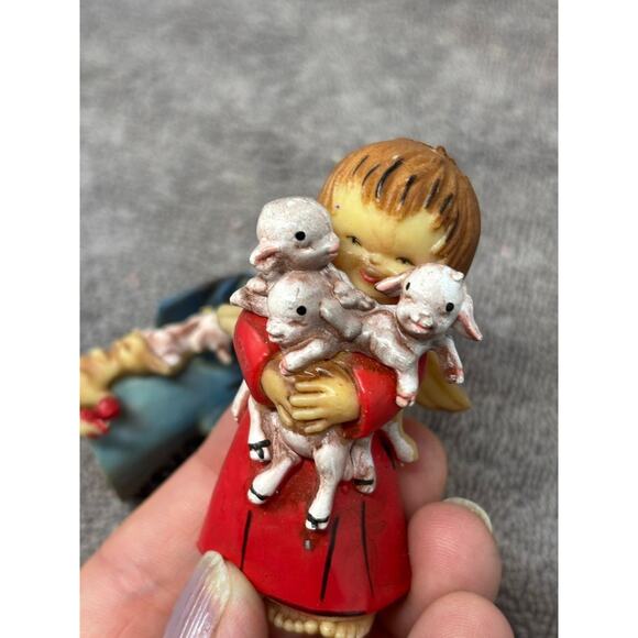 Vintage Angels w/ Animals Christmas Tree 3" Ornaments Hong Kong Arni Lot of 2 - Picture 5 of 6